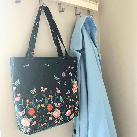 Flower Border Tote Bag