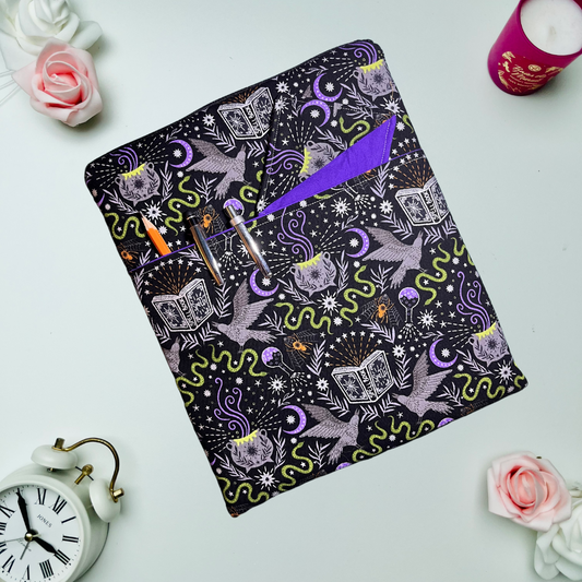 Witchcraft – Book Sleeve with pocket - Silver metallic